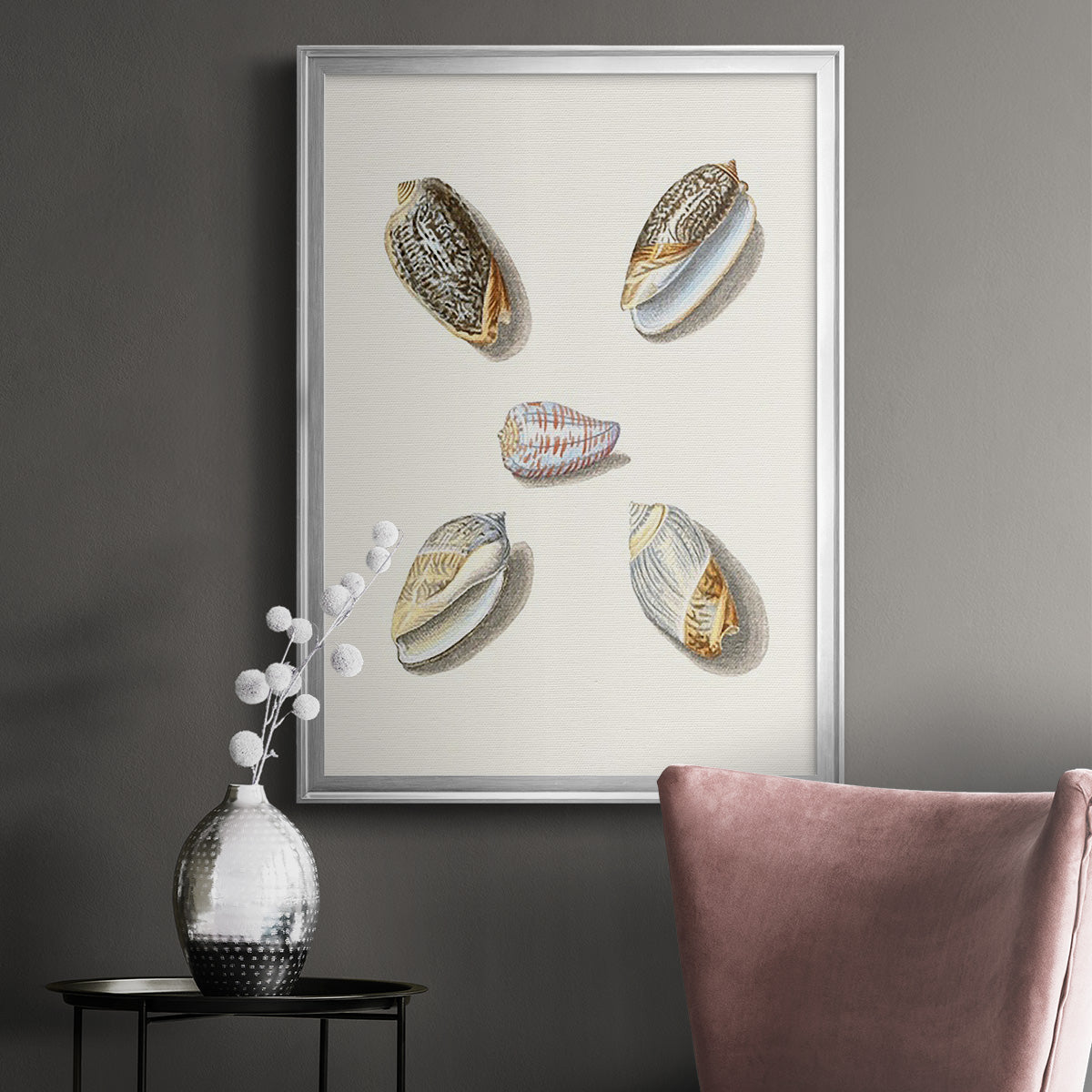Pastel Knorr Shells III - Modern Framed Canvas Print