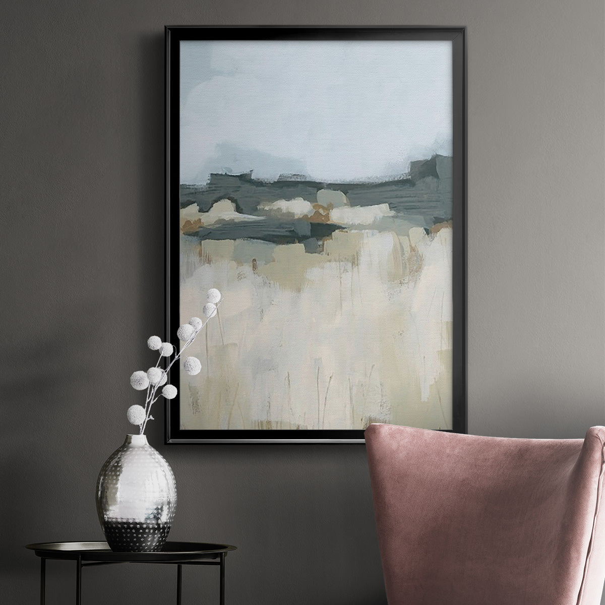 Brushstroke Badlands I - Modern Framed Canvas Print