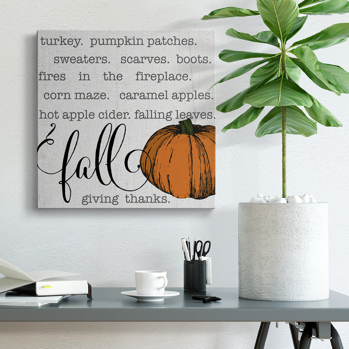 Fall Words Type-Premium Gallery Wrapped Canvas - Ready to Hang