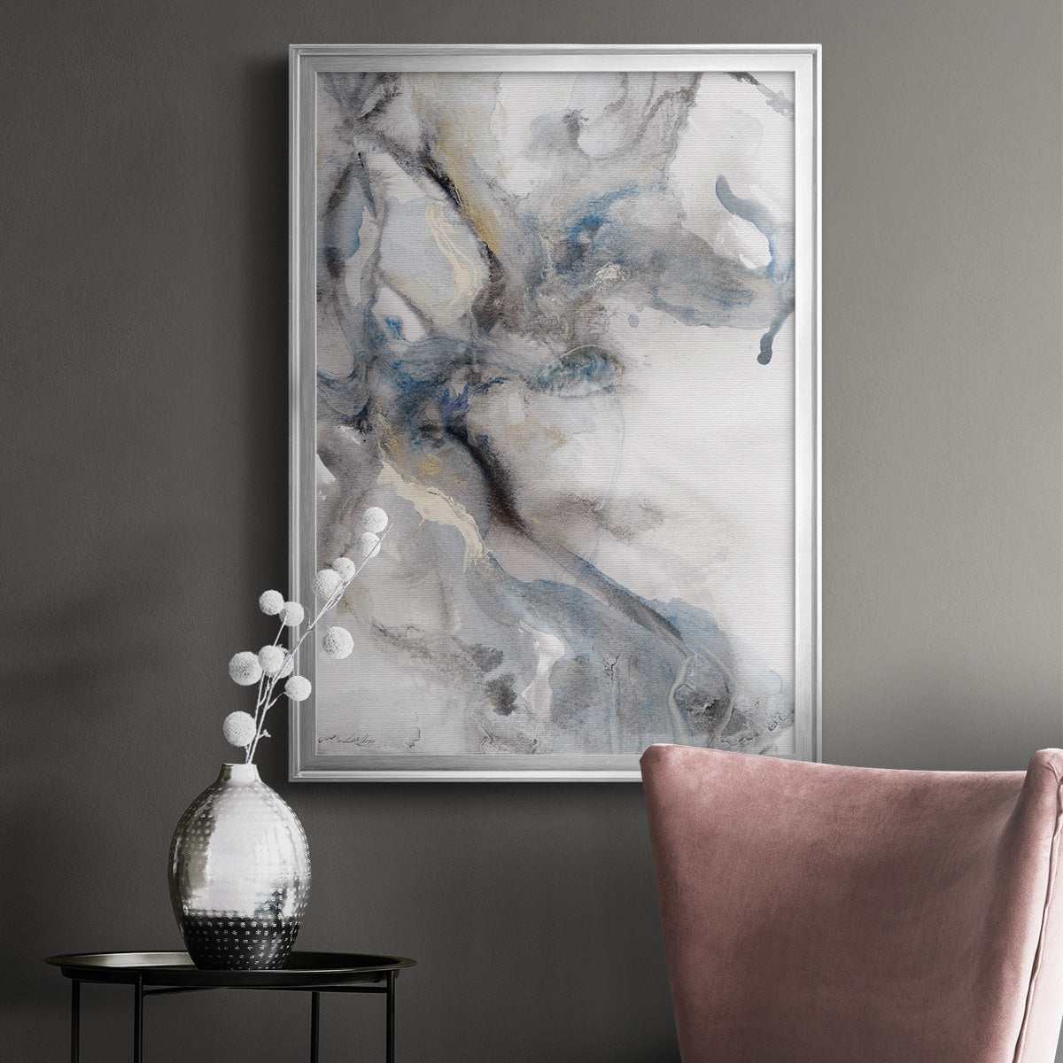 Marble Trance - Modern Framed Canvas Print