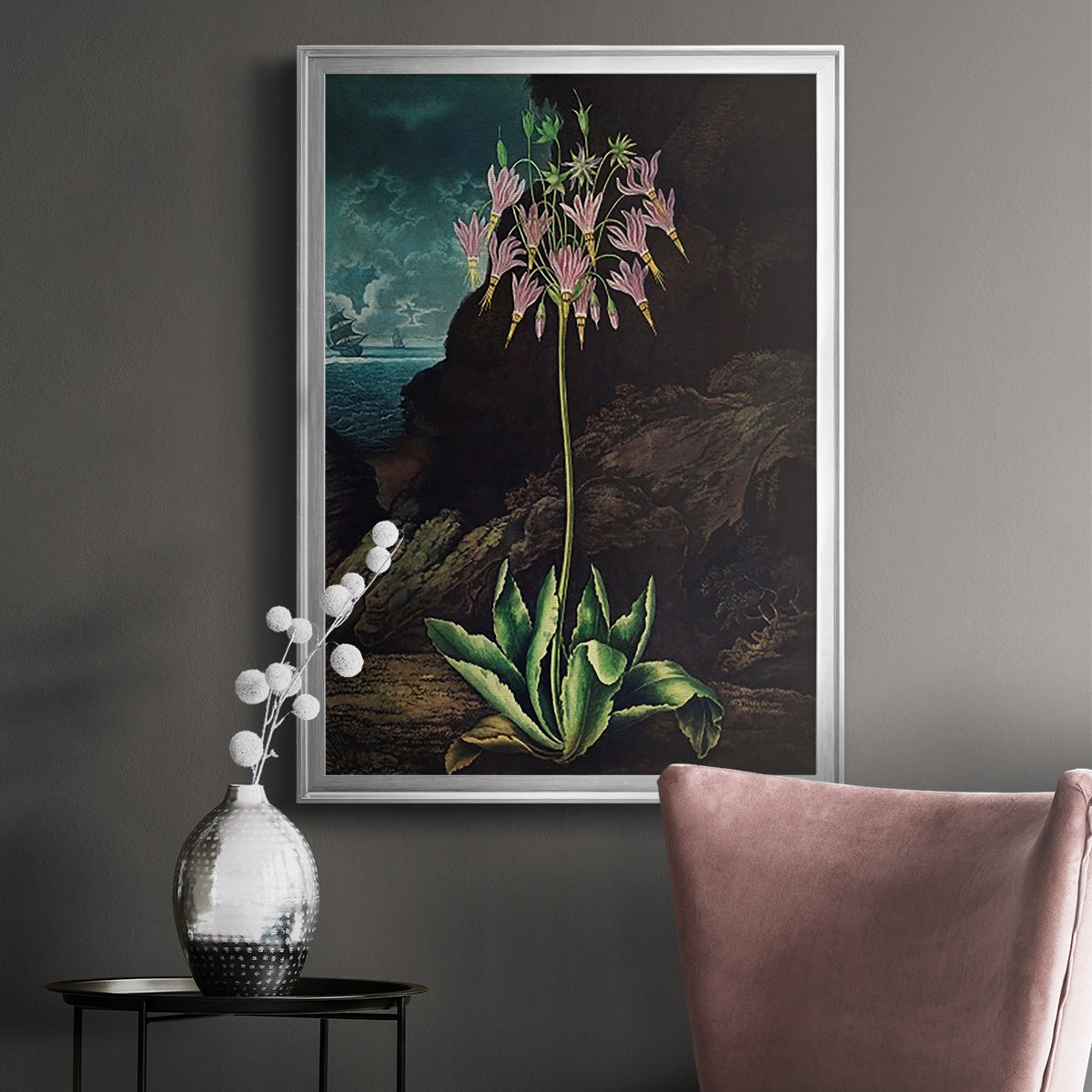 Temple of Flora II - Modern Framed Canvas Print