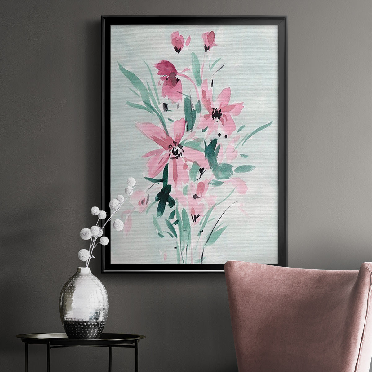 Posy Blooms II - Modern Framed Canvas Print