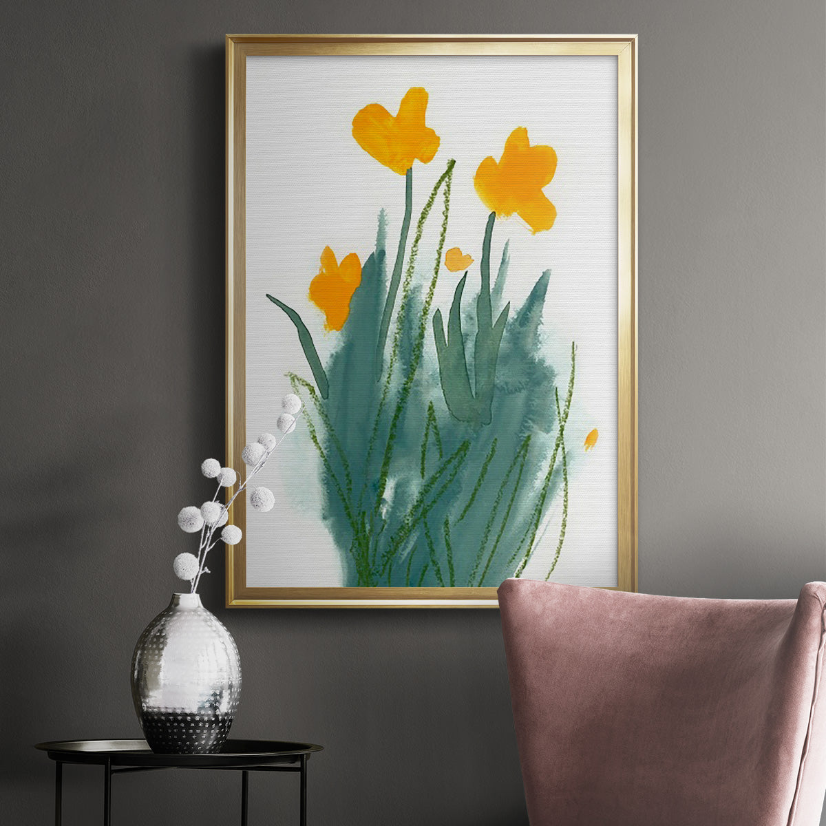 Daffodil Bunch I - Modern Framed Canvas Print