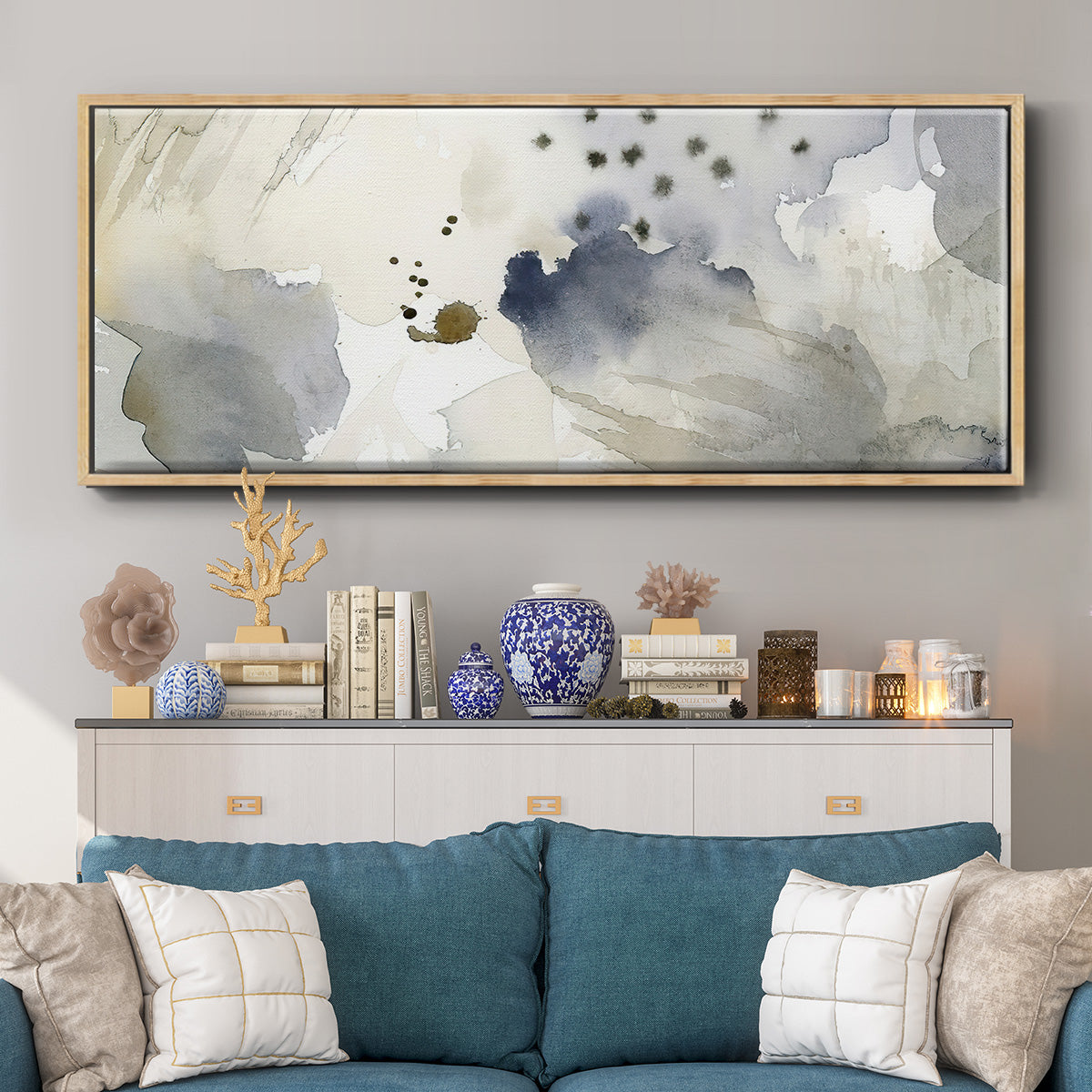 Dried Bergamot in Mist II - Floater Framed Canvas Print