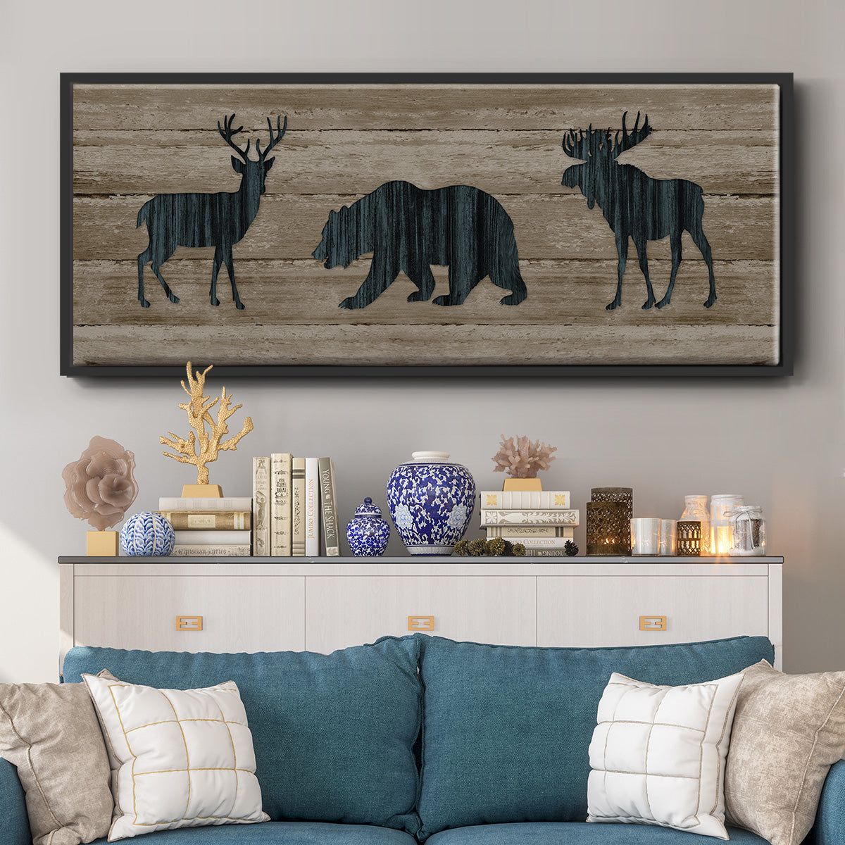 Woodland Trio - Floater Framed Canvas Print