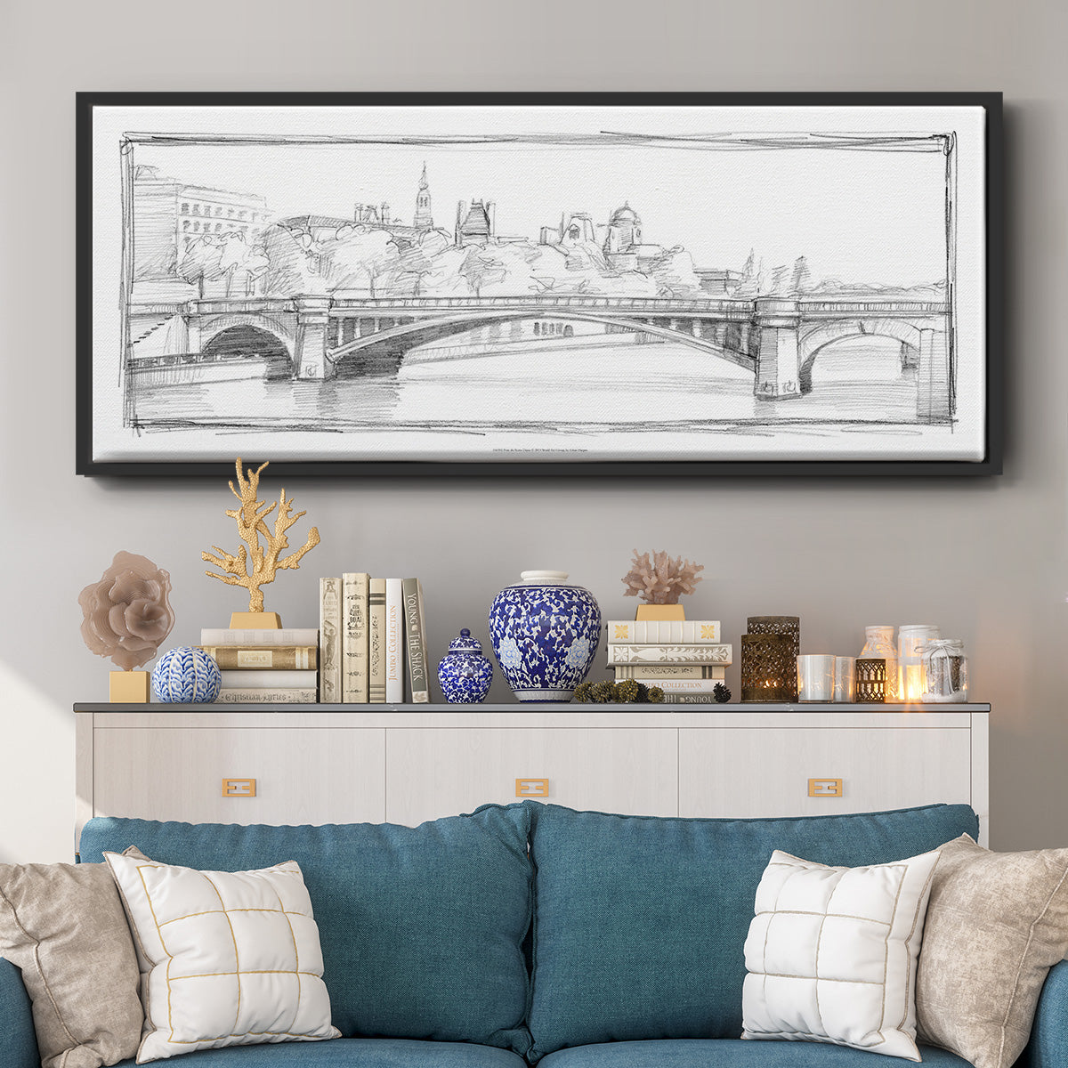 Pont de Notre Dame - Floater Framed Canvas Print