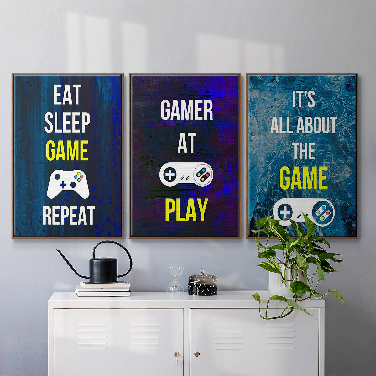 Gamer at Play IV - Floater Framed Canvas Set
