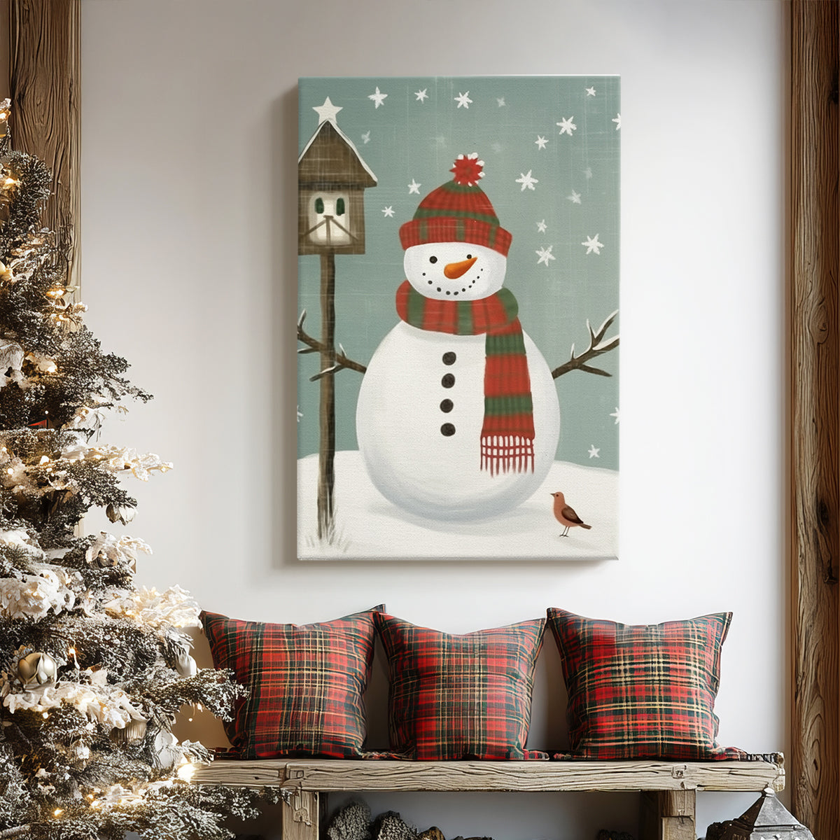 Frostlit Evergreen at Dawn - Canvas Art Print