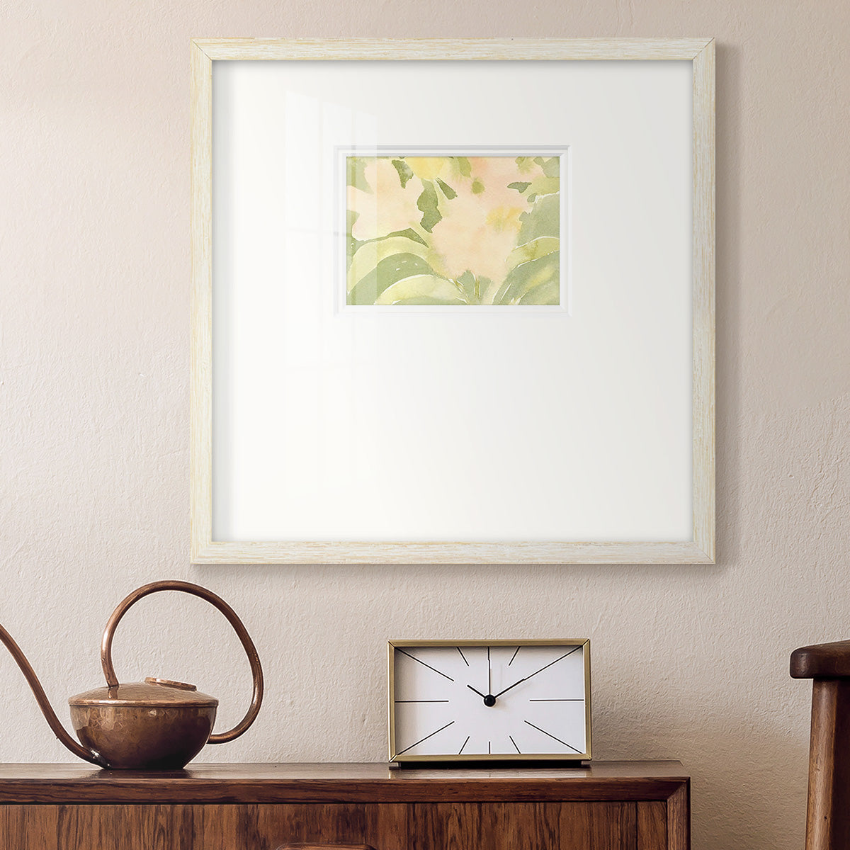 Verdant Floral Abstract II Premium Framed Print Double Matboard