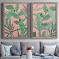 Pink and Green Birds of Paradise I - Premium Framed Canvas 2 Piece Set - Ready to Hang