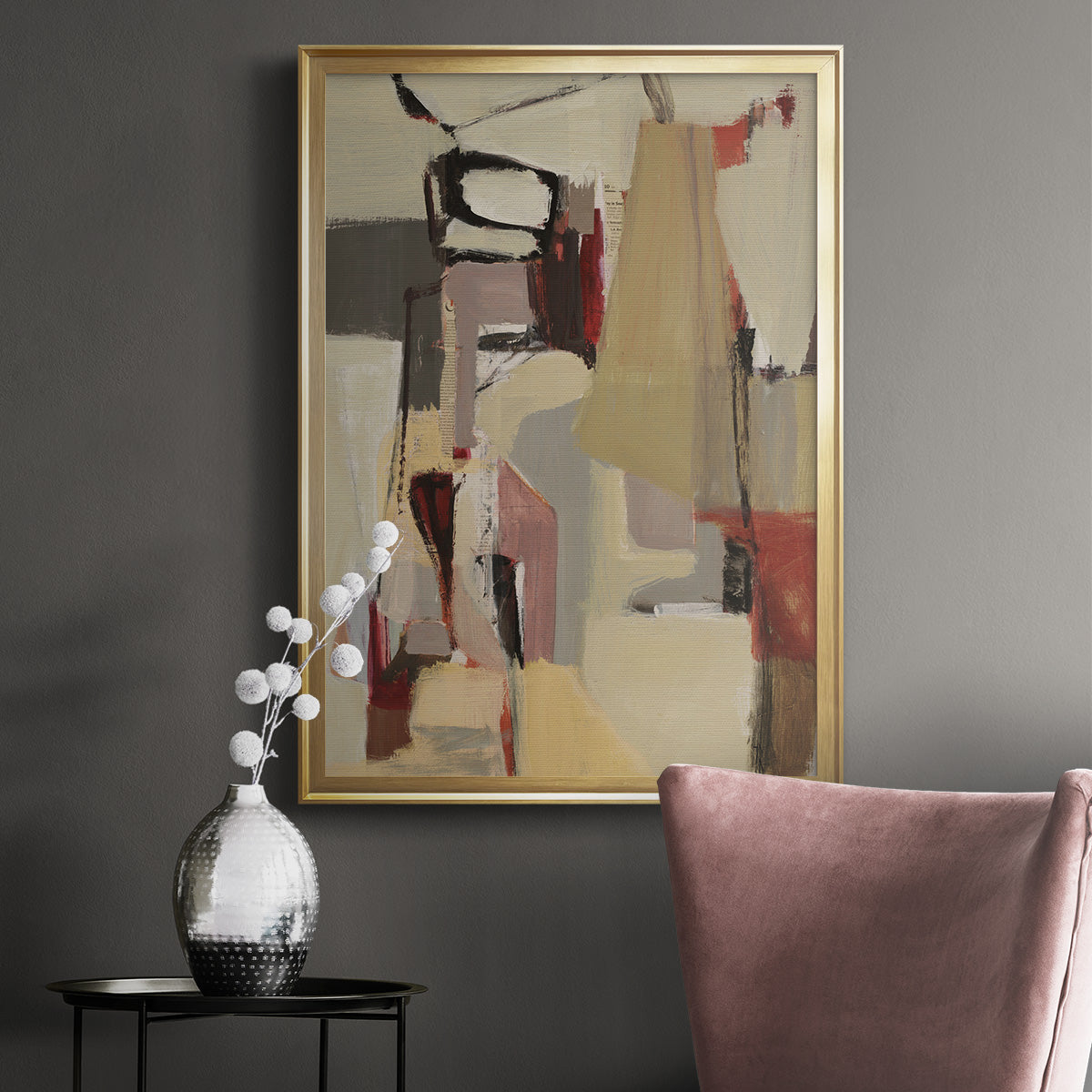 Peaches - Modern Framed Canvas Print