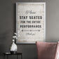 Please Stay Seated - Modern Framed Canvas Print
