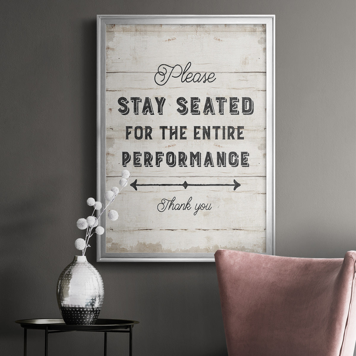 Please Stay Seated - Modern Framed Canvas Print