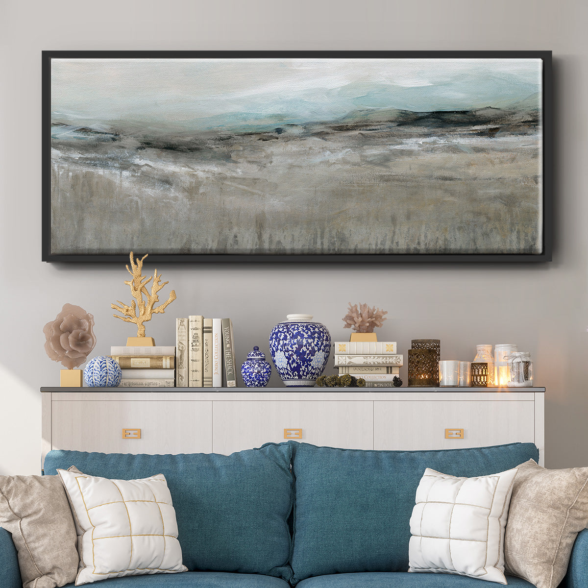 Distant Foothills - Floater Framed Canvas Print