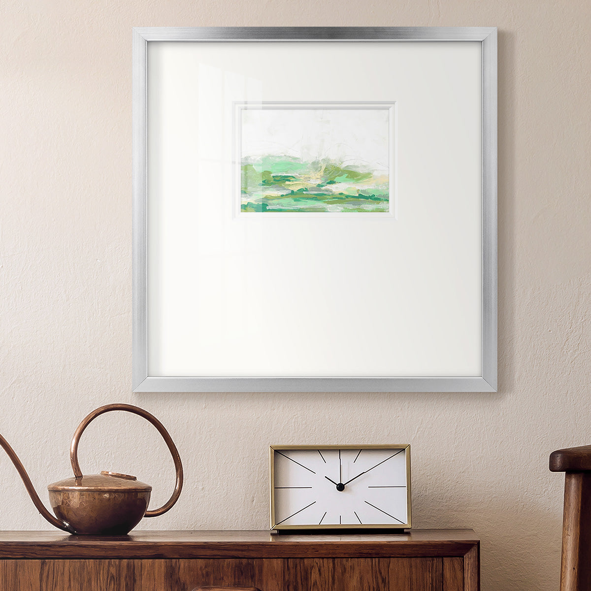 Green Mist Vista I Premium Framed Print Double Matboard