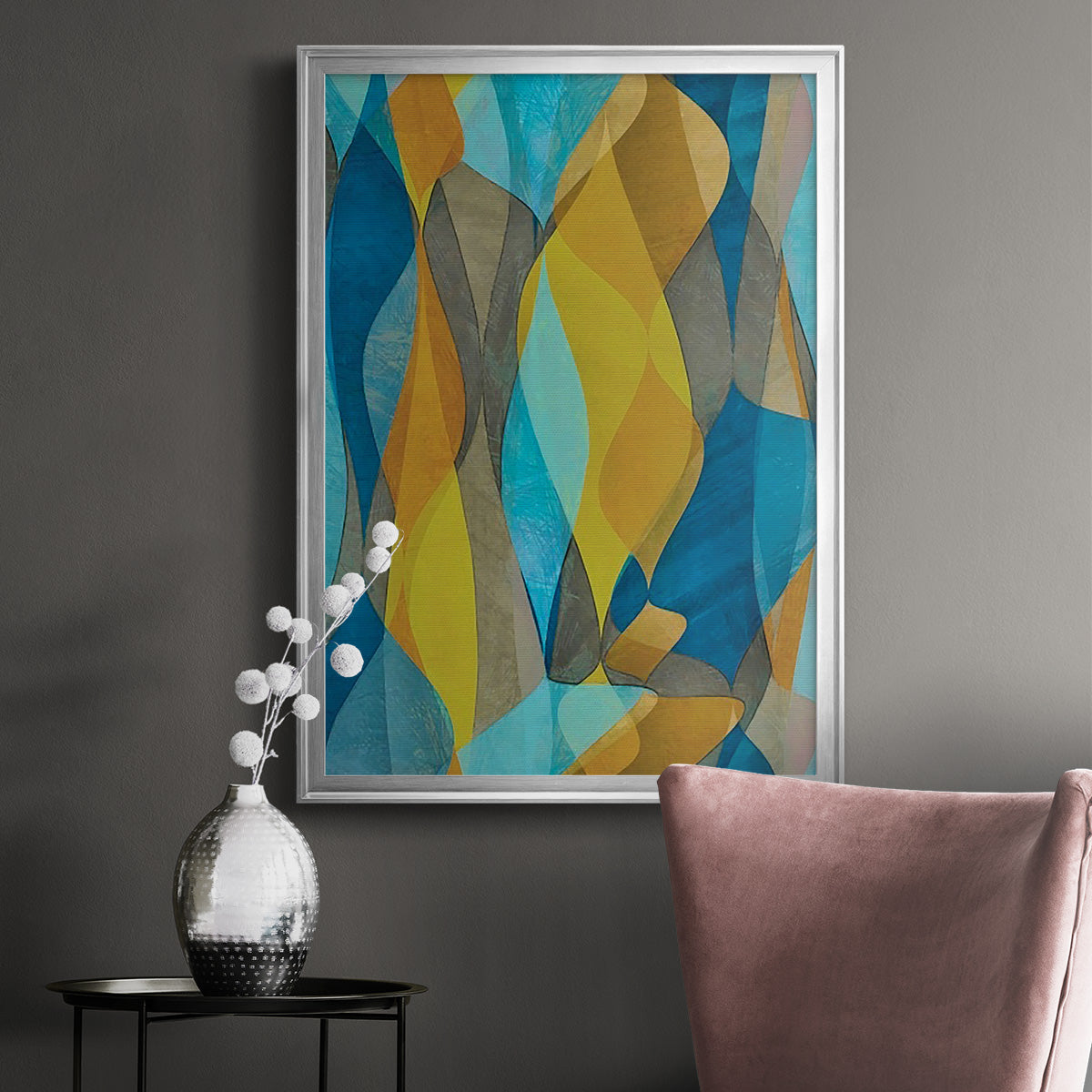 Colorful Cascade II - Modern Framed Canvas Print