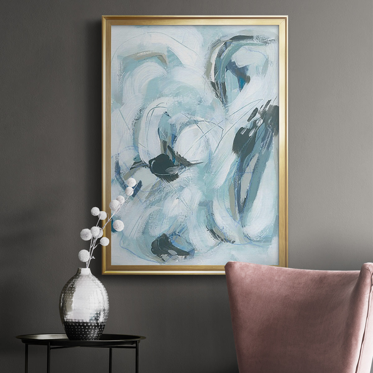 Fluid Receptor I - Modern Framed Canvas Print