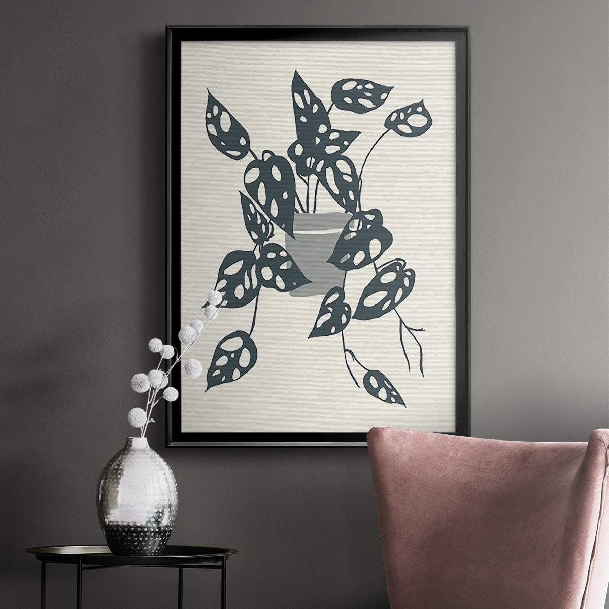 Growing Leaves IV - Modern Framed Canvas Print