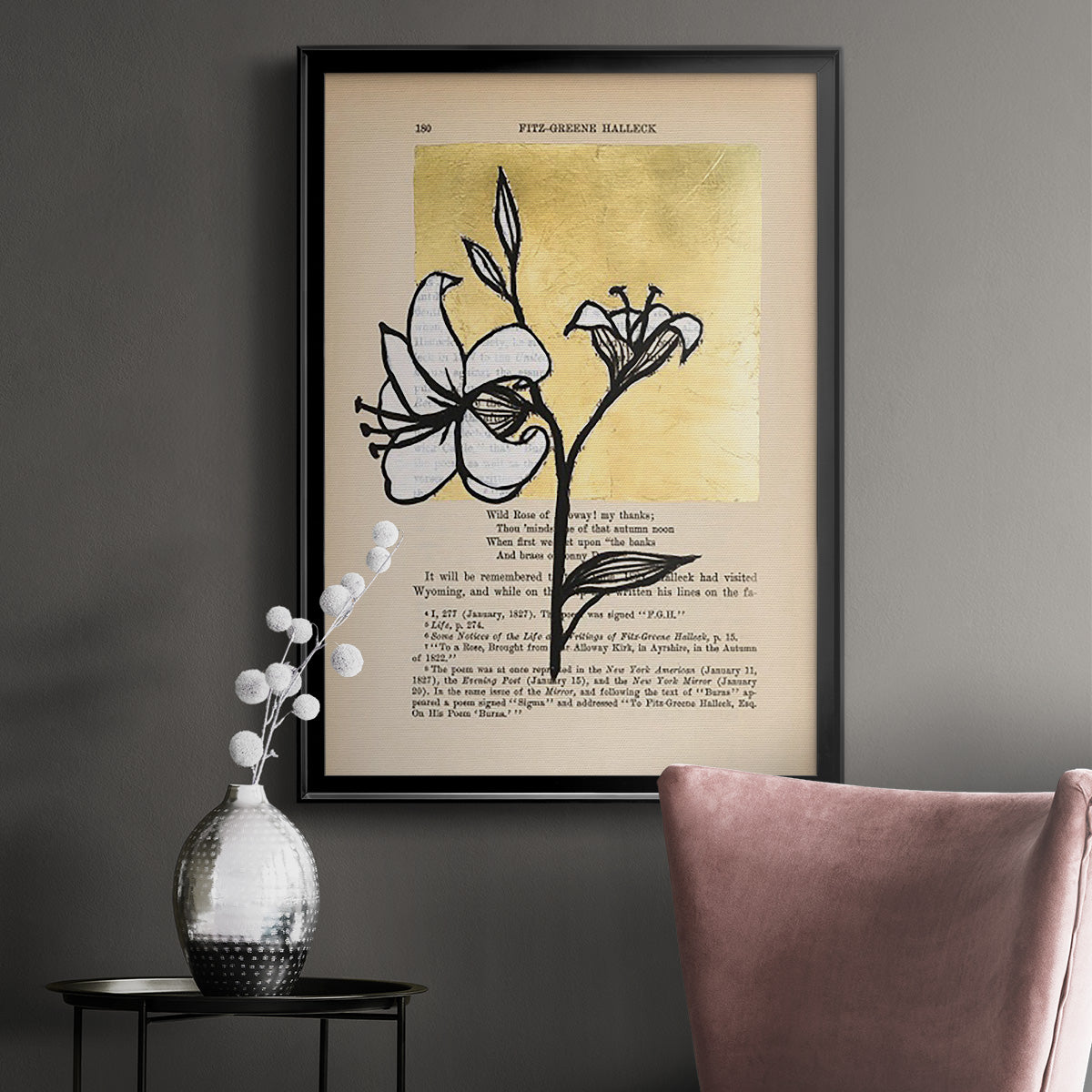 Floral Diary IV - Modern Framed Canvas Print