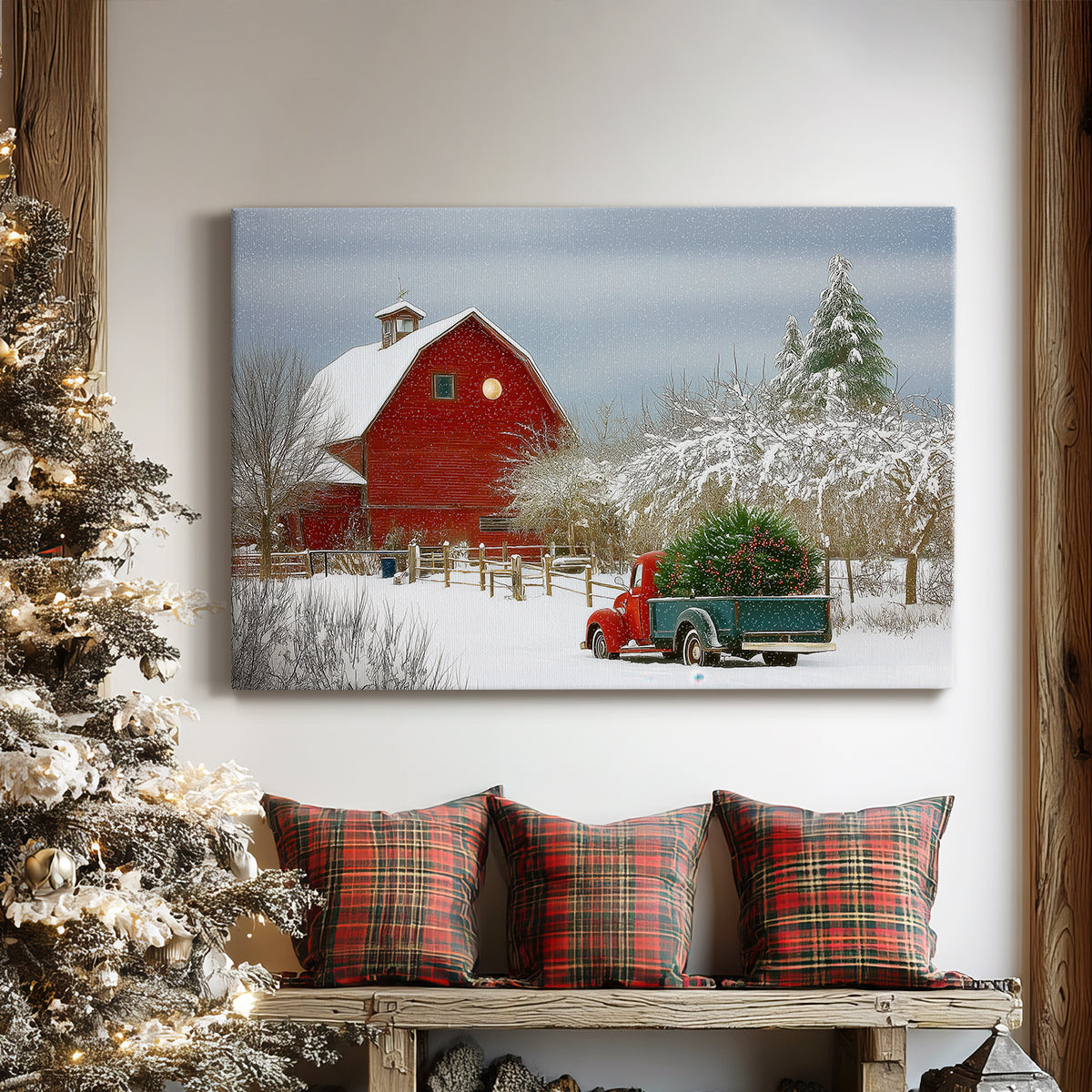 Pale Winter Yule Chapel - Canvas Art Print