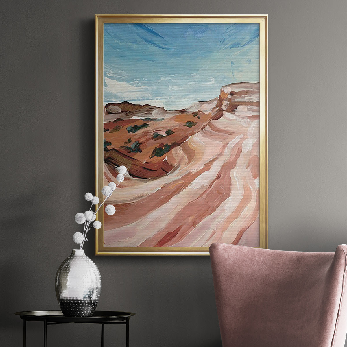 Impasto Plateau II - Modern Framed Canvas Print