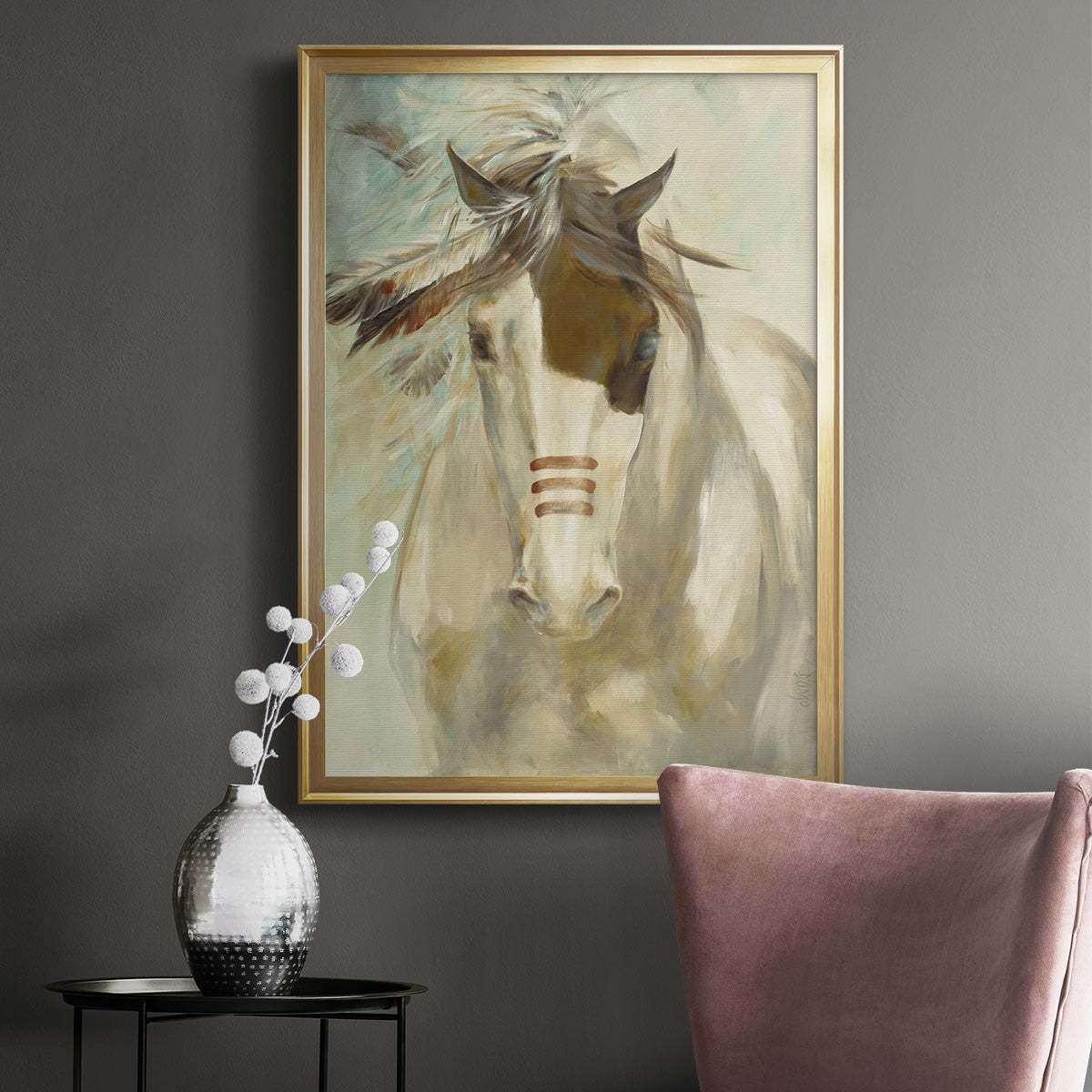 Warrior - Modern Framed Canvas Print