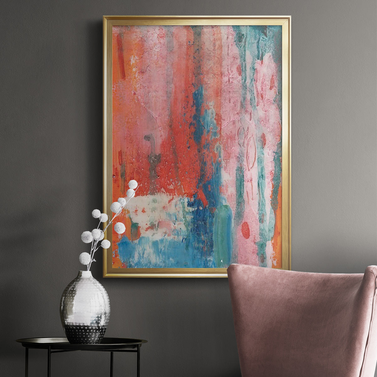 Spring Step I - Modern Framed Canvas Print