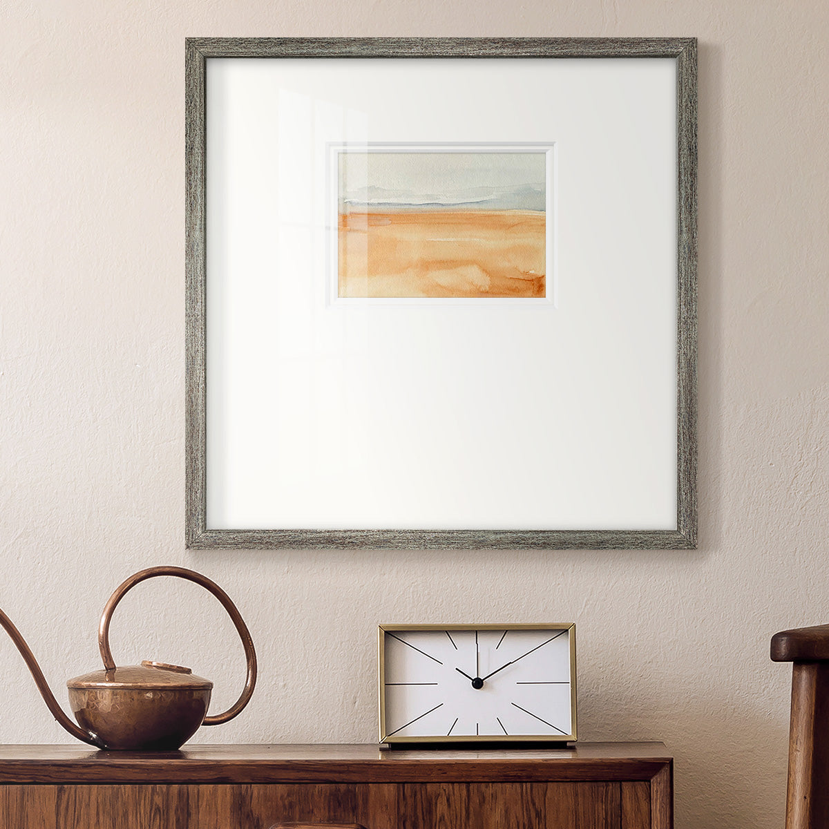 Ash Blue Horizon I - Double Matboard Framed Print