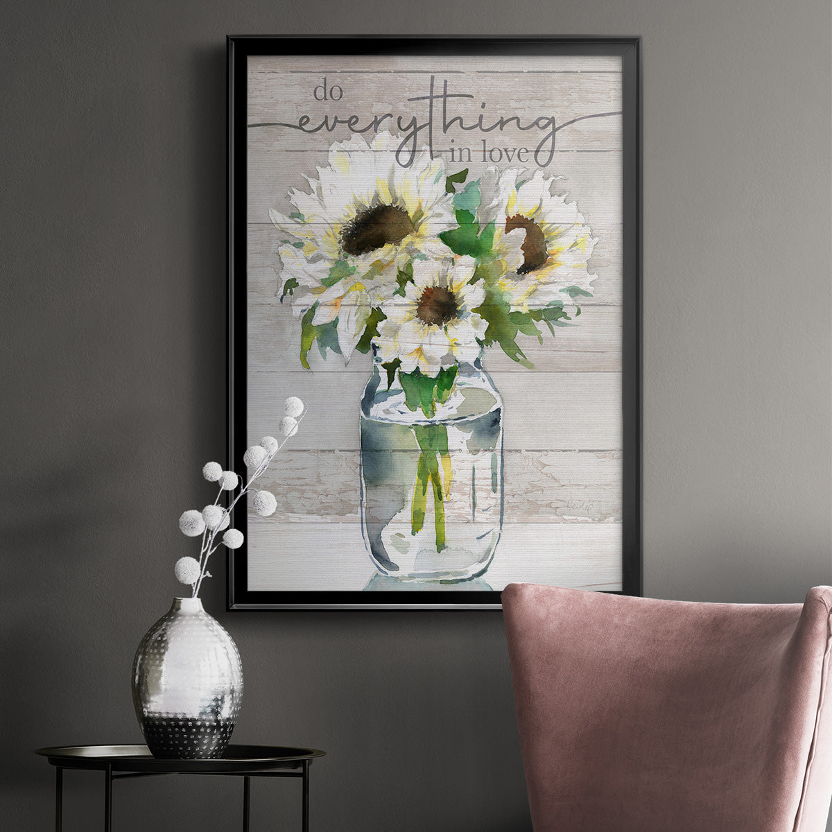 Do Everything In Love - Modern Framed Canvas Print