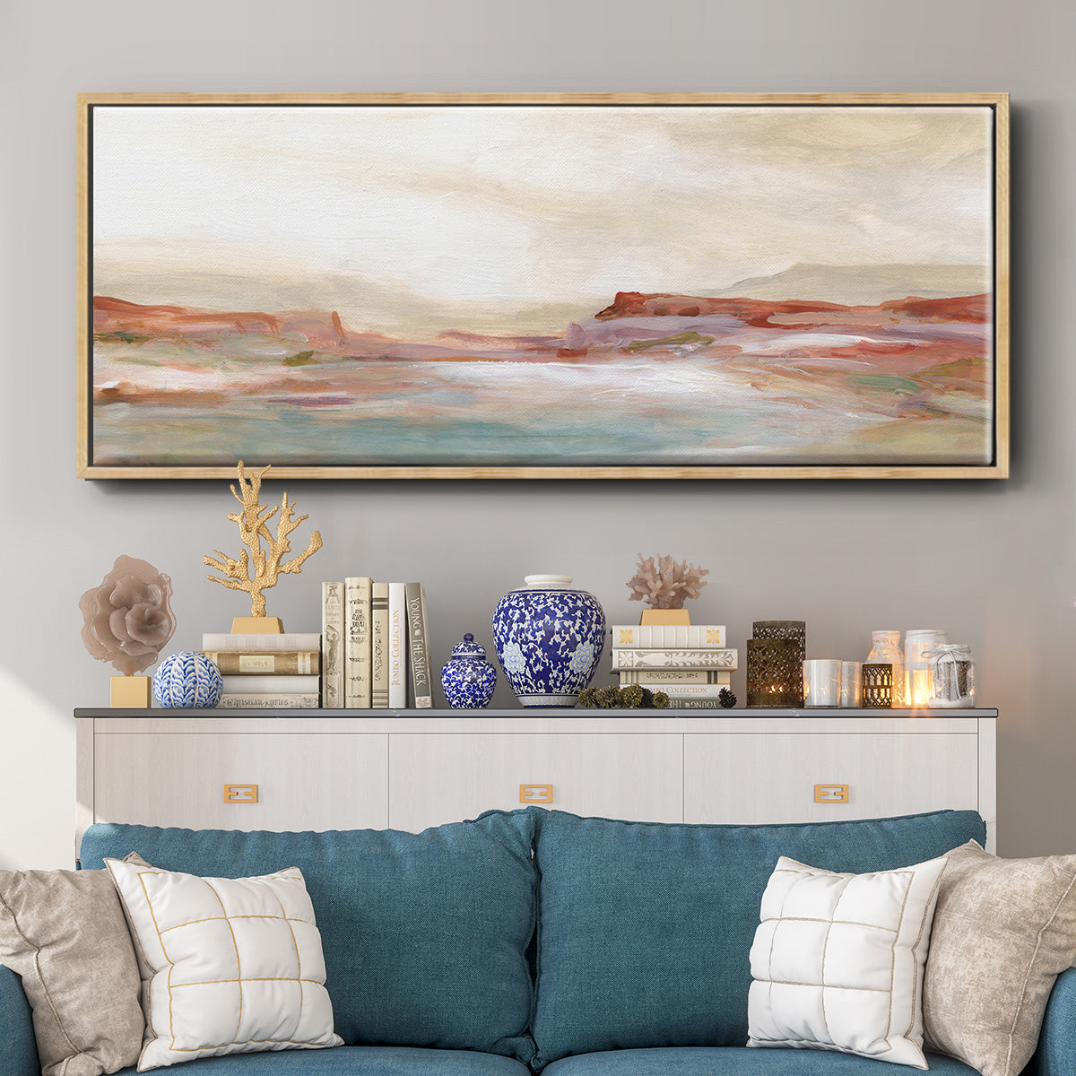 Twilight Desert Mirage - Floater Framed Canvas Print