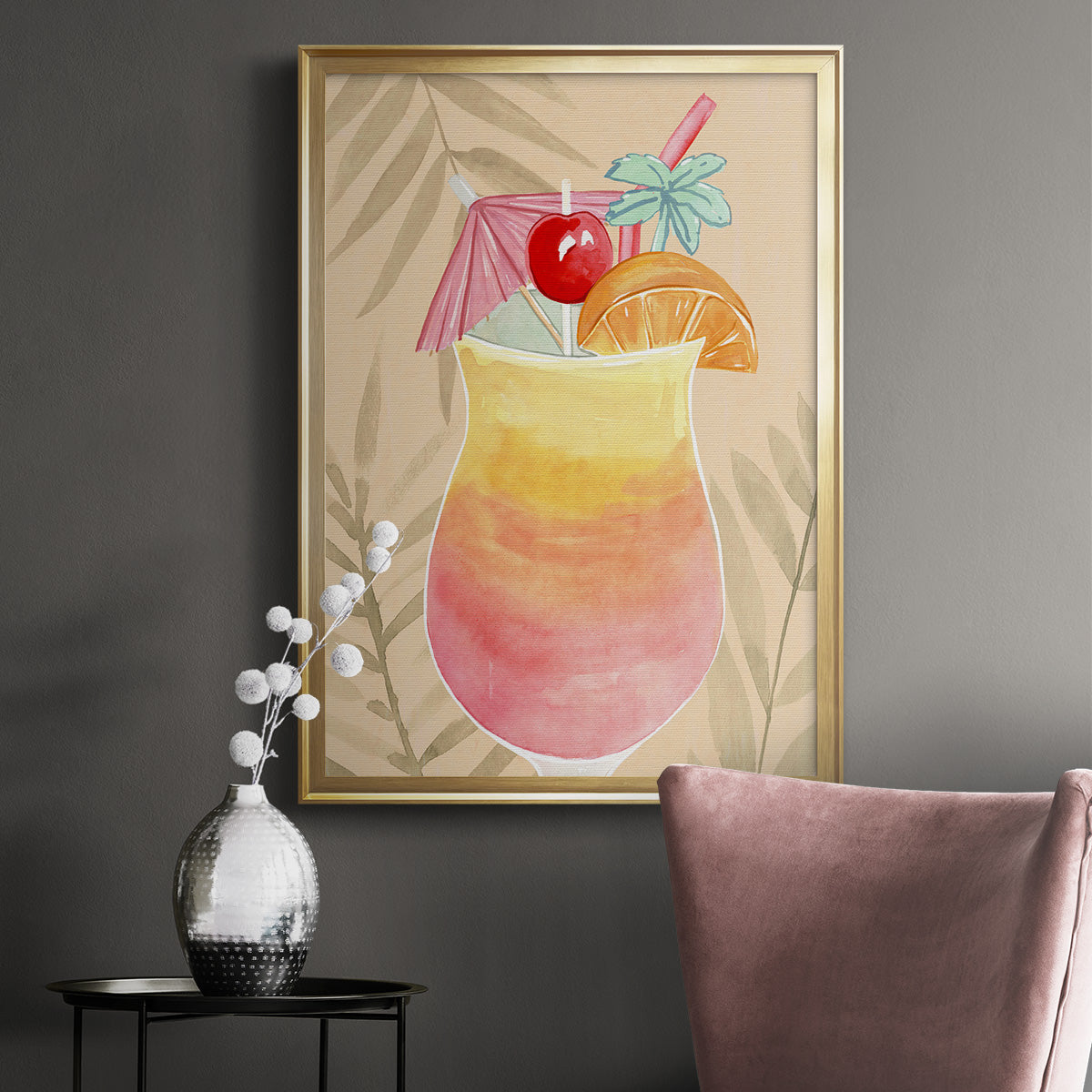 Tropical Cocktail IV - Modern Framed Canvas Print