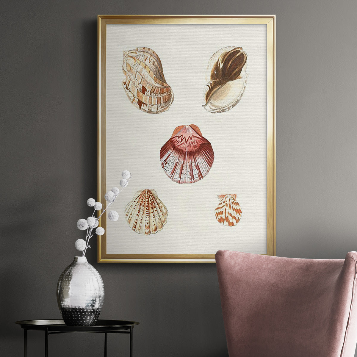 Pastel Knorr Shells V - Modern Framed Canvas Print