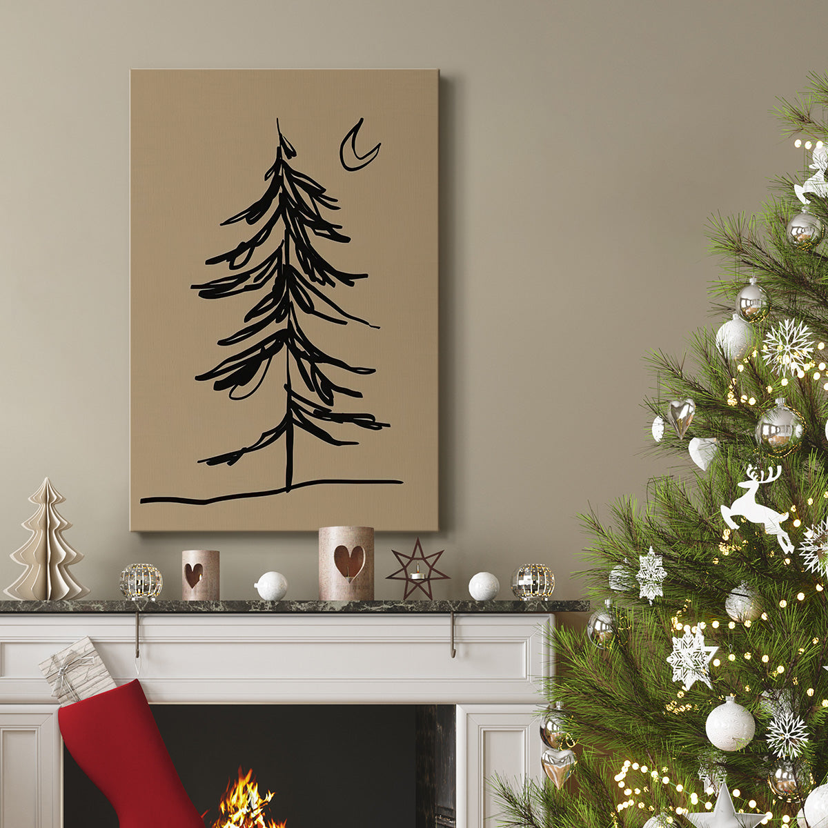 Winter Fir Sketch I - Gallery Wrapped Canvas