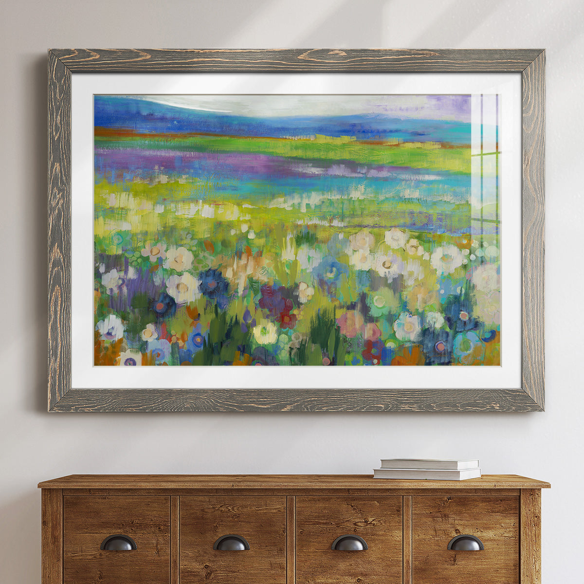 Flowerfields-Premium Framed Print - Ready to Hang