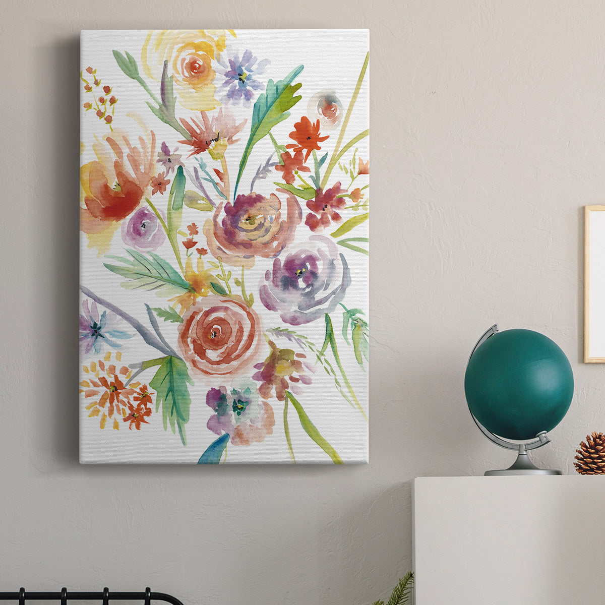 Floating Florals I - Canvas Art Print