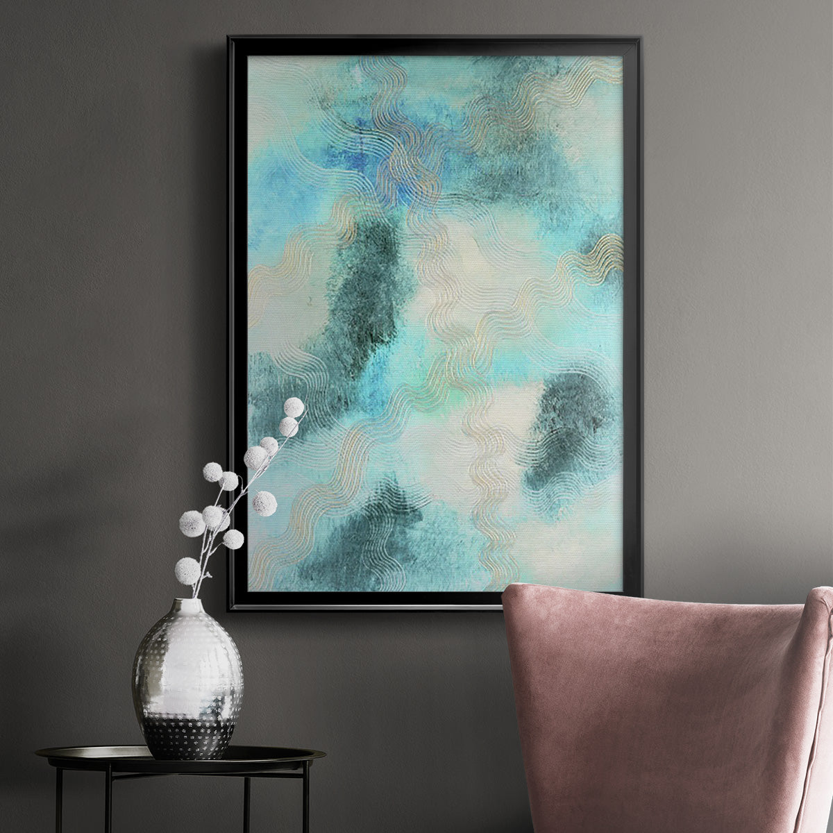 Blue Shift II - Modern Framed Canvas Print