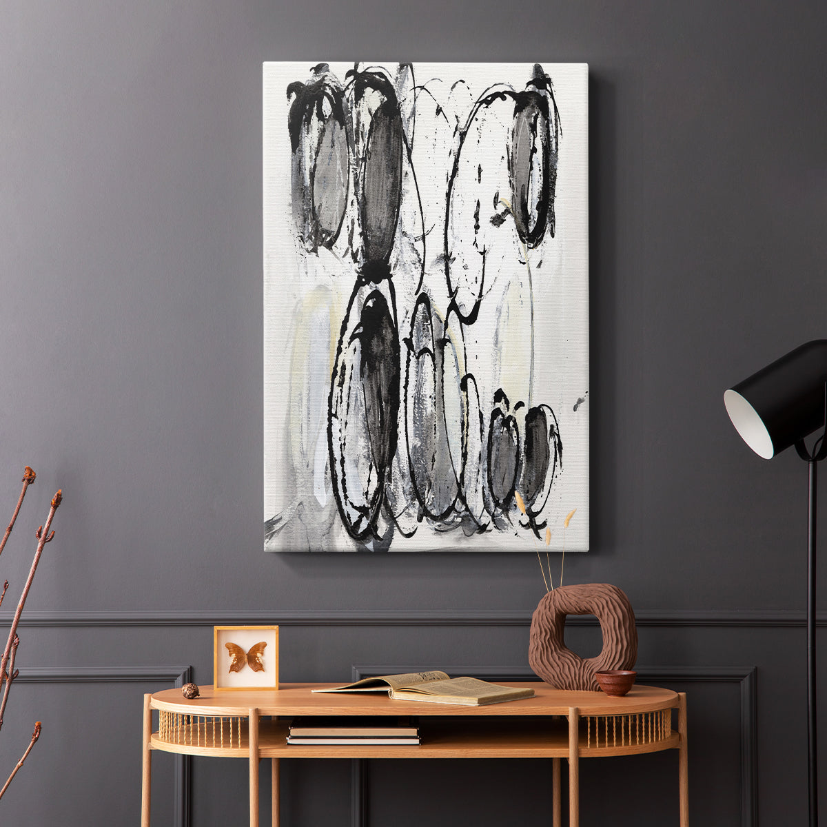 Grey Scribbles II - Canvas Art Print
