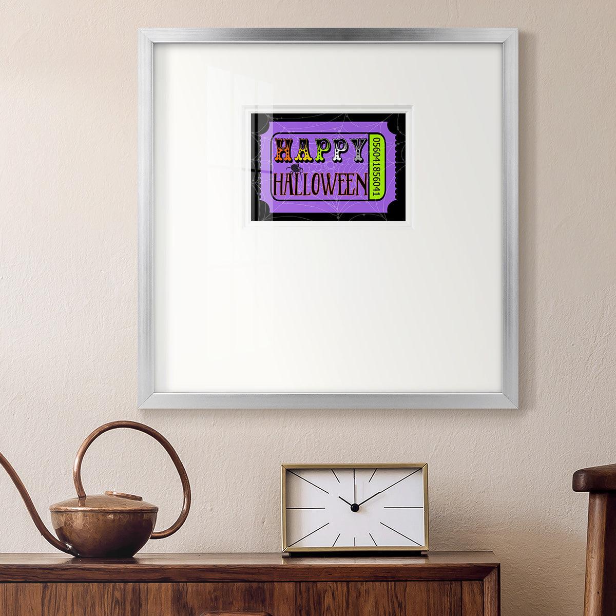 Happy Halloween Ticket Premium Framed Print Double Matboard