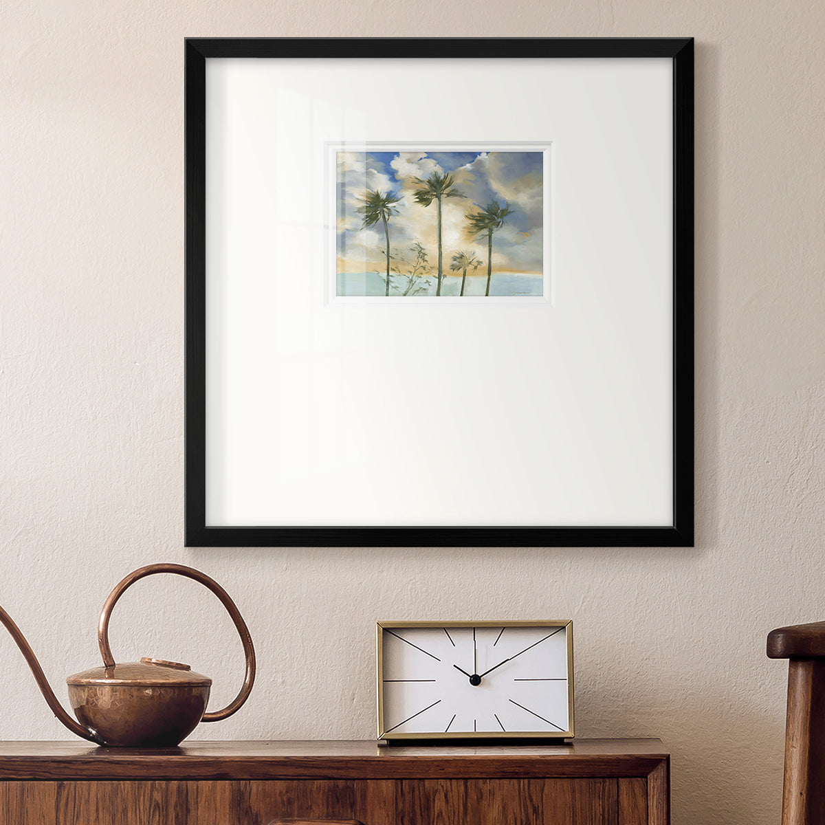 Palms in the Wind Premium Framed Print Double Matboard