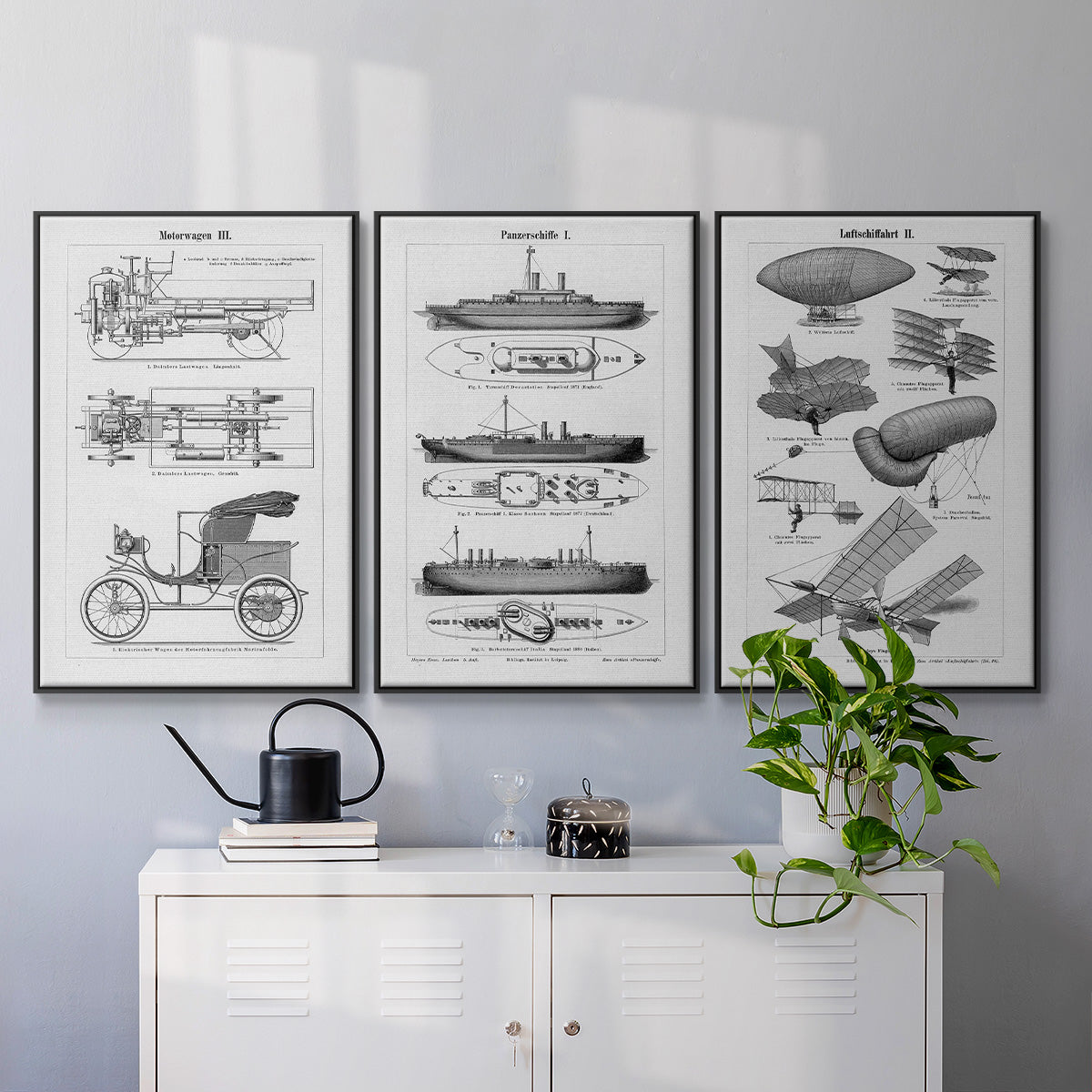Industrial Flight - Floater Framed Canvas Set
