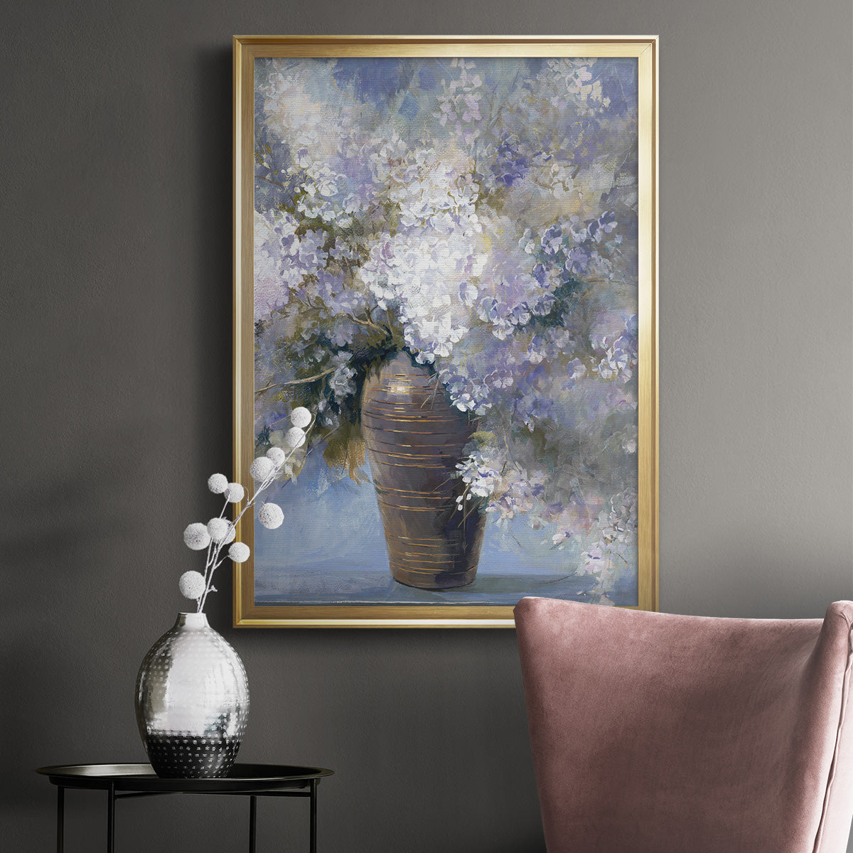 Lavender Explosion Revisited - Modern Framed Canvas Print