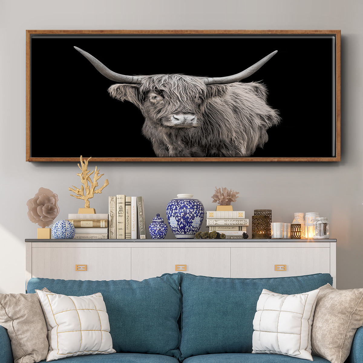 It's a Mooood I - Floater Framed Canvas Print