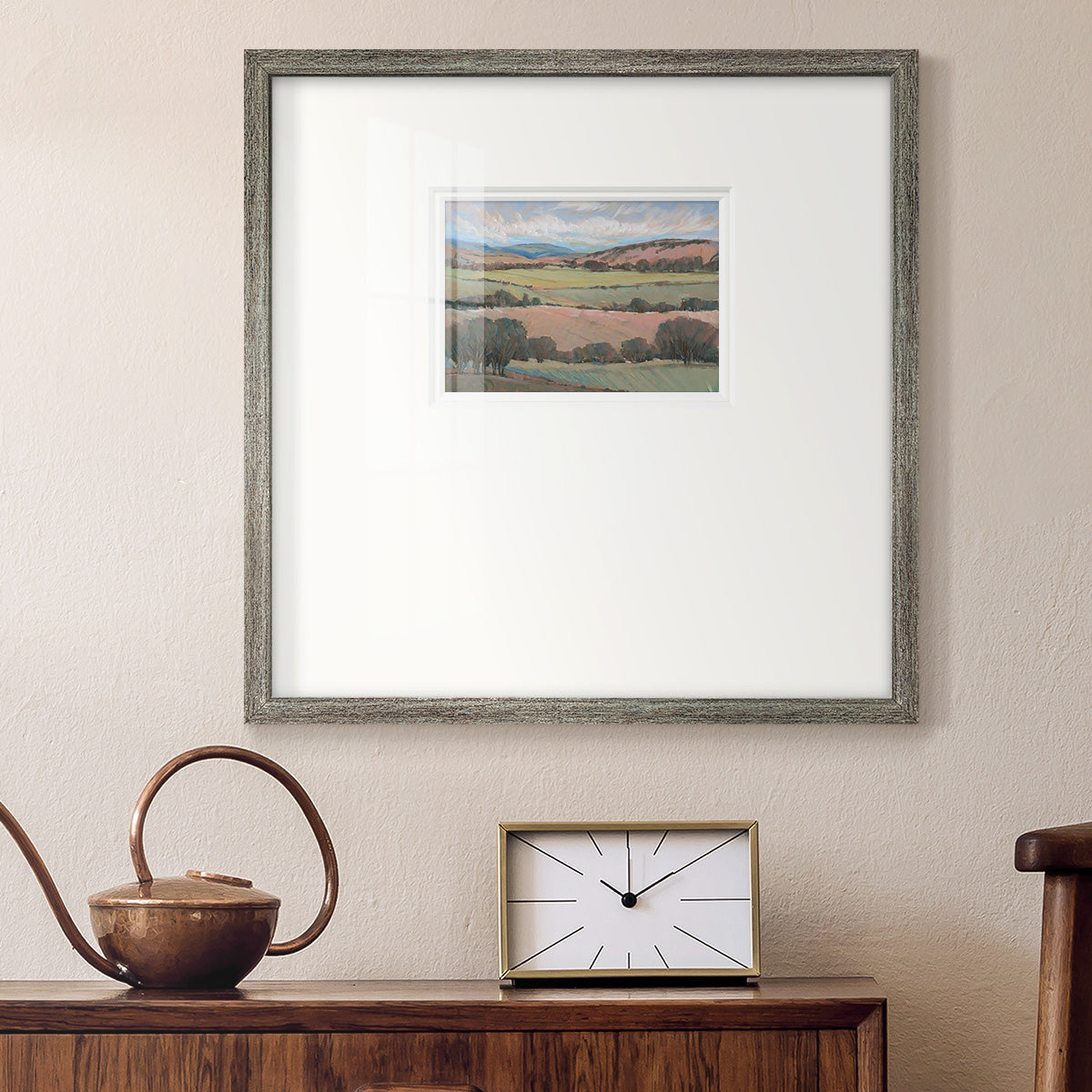 Hilly Countryside I - Double Matboard Framed Print