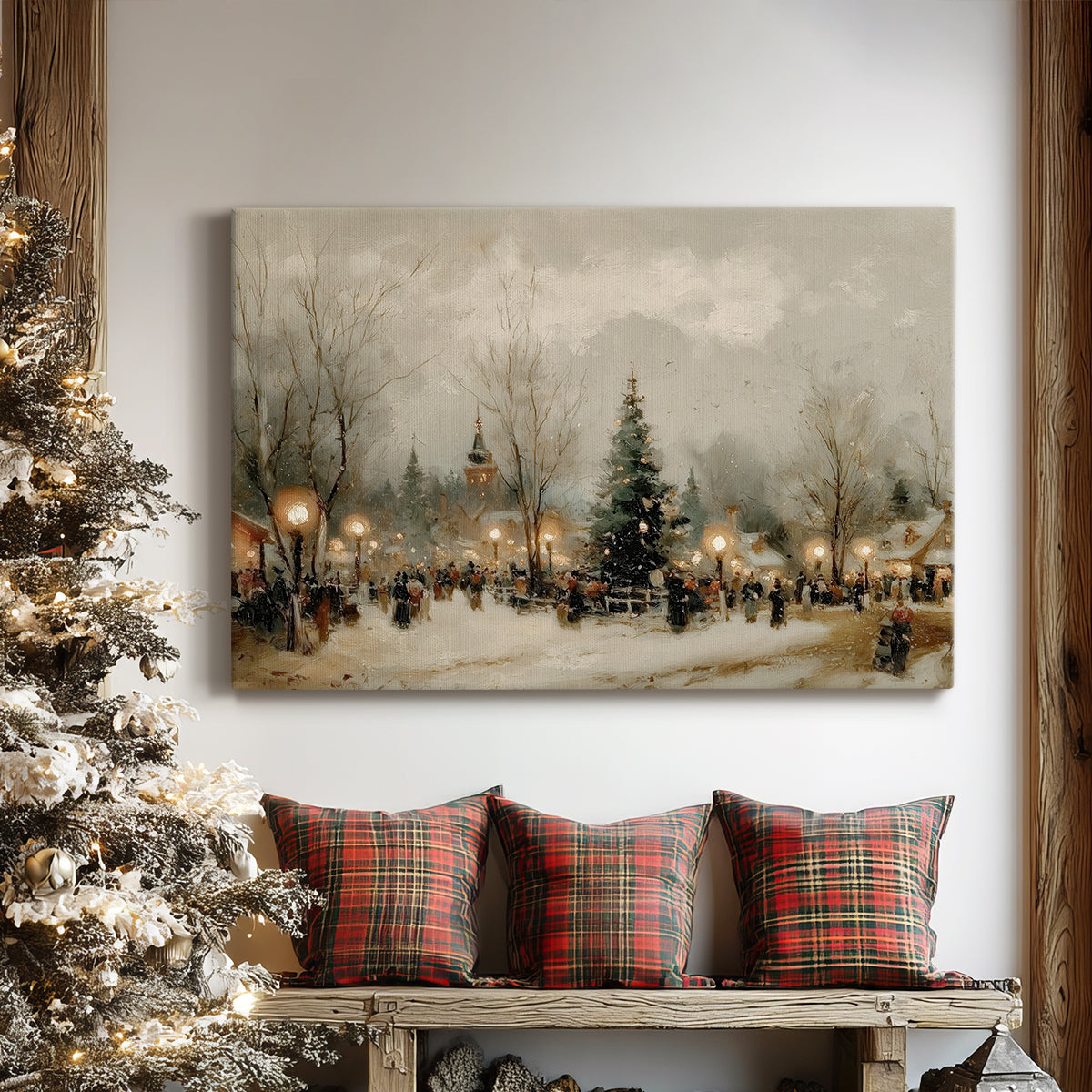 Candlelit Cathedral at Twilight - Canvas Art Print