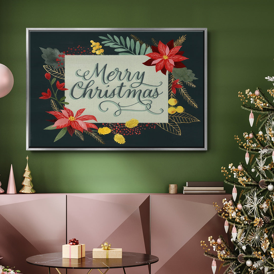 Bright Christmas Night  I - Framed Gallery Wrapped Canvas in Floating Frame