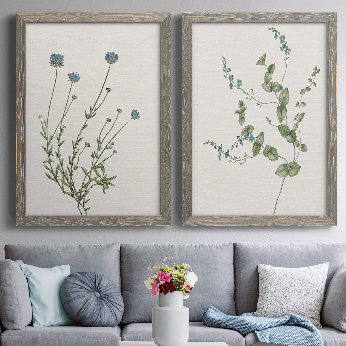 Blue Wispy I - Premium Framed Canvas 2 Piece Set - Ready to Hang