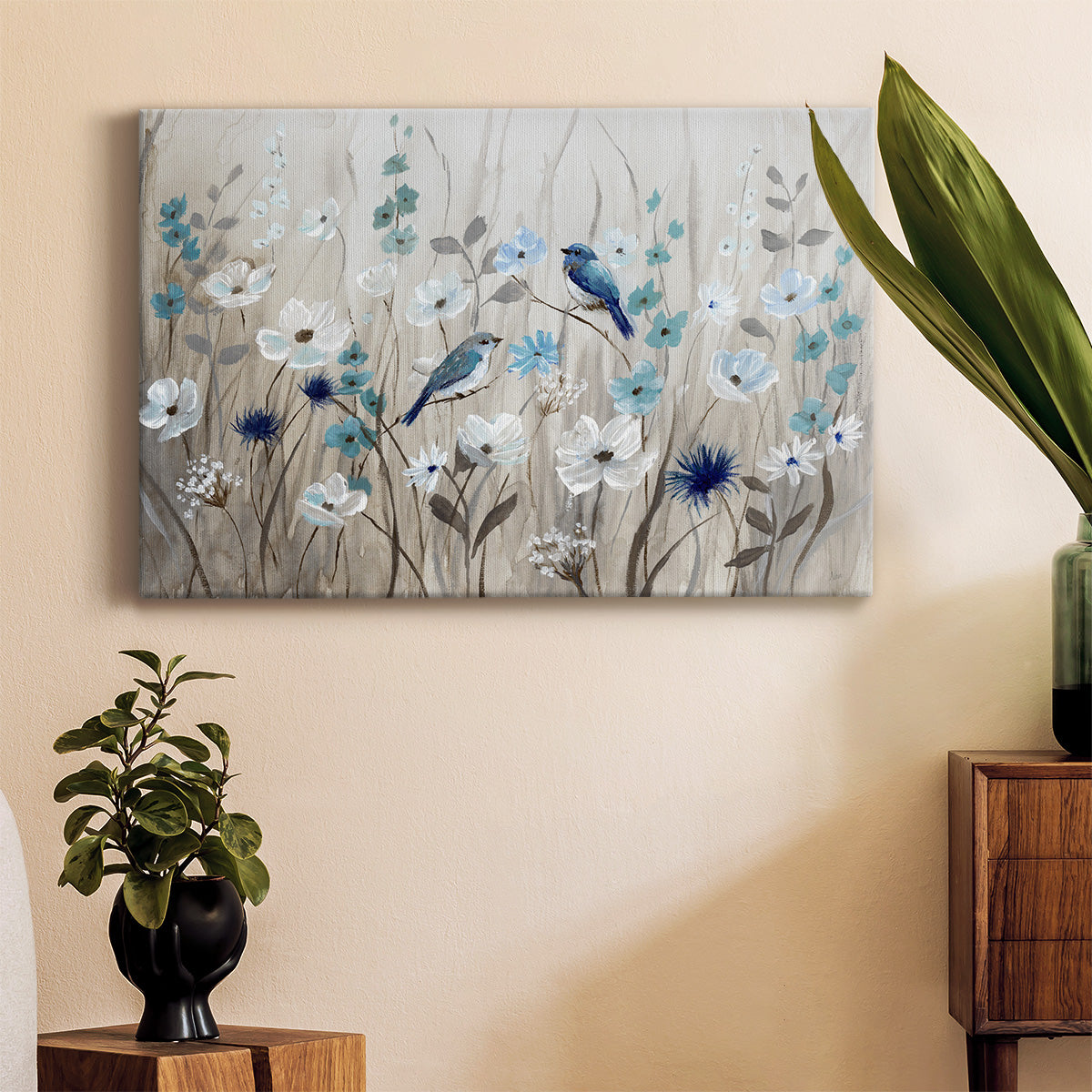 Bluebirds in Spring Premium Gallery Wrapped Canvas - Ready to Hang