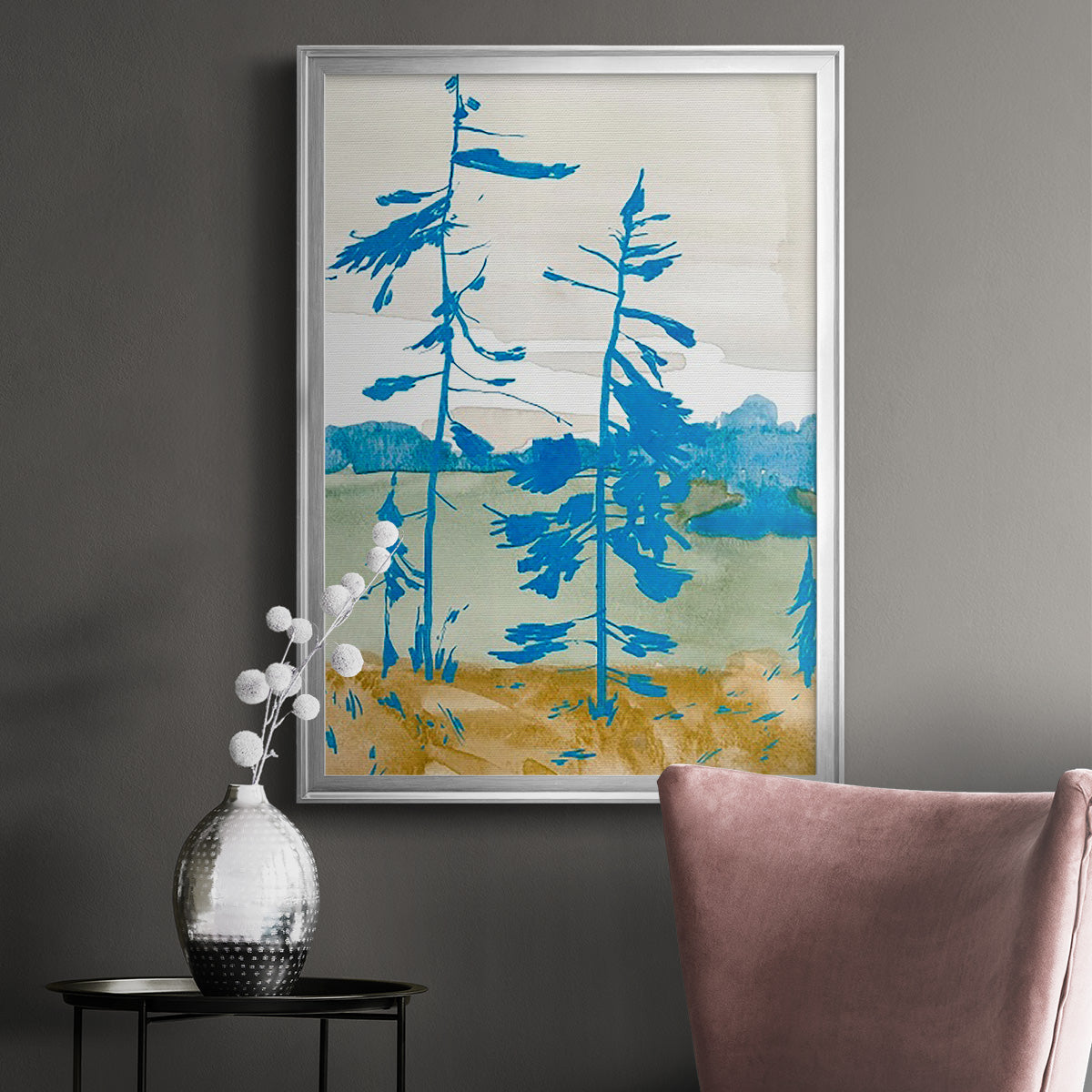 Cerulean Spruce I - Modern Framed Canvas Print