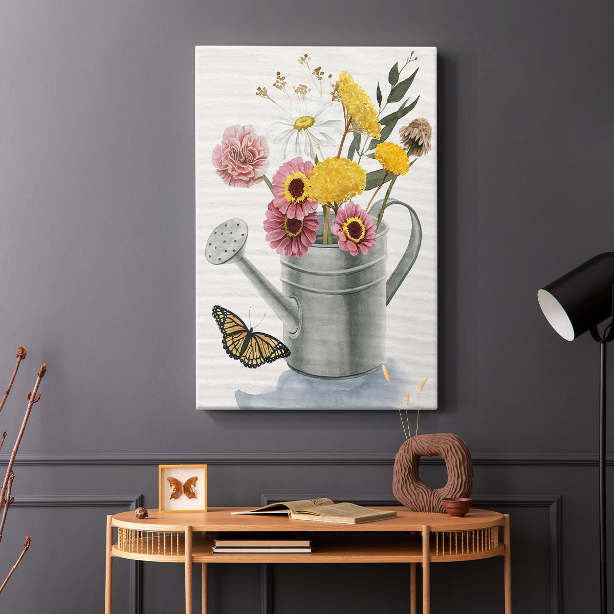 Watering Can Bouquet I - Canvas Art Print