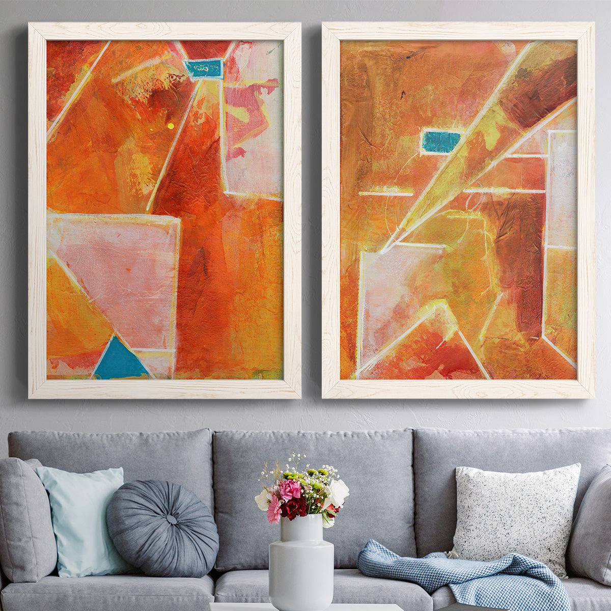 Primary Connection V - Premium Framed Canvas 2 Piece Set - Ready to Hang